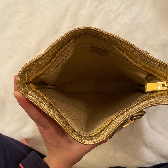 Vintage Celine White Canvas and Gold Leather Tote - Picture 10 of 11